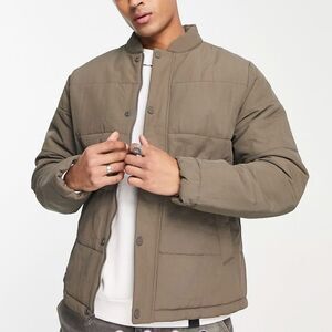 Abercrombie & Fitch mens every day puffer jacket in taupe
